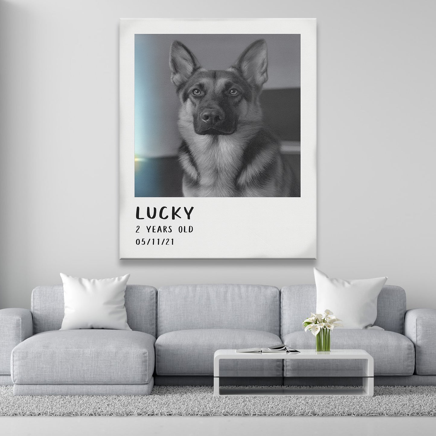Custom Photo Polaroid Film Canvas Gift For Dog Lovers