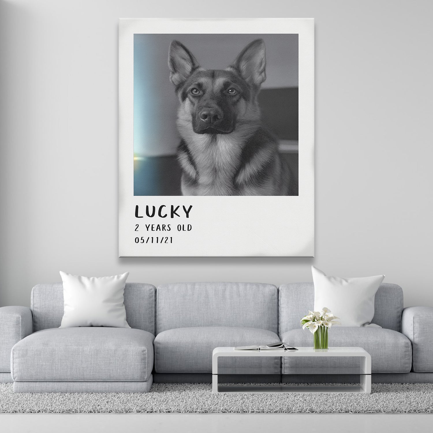 Custom Photo Polaroid Film Canvas Gift For Dog Lovers