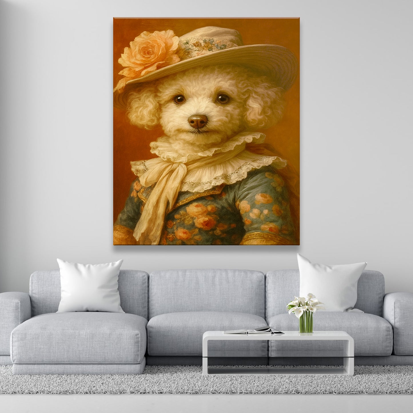 Custom Photo Dog Royal Style 05 Canvas Gift For Dog Lovers