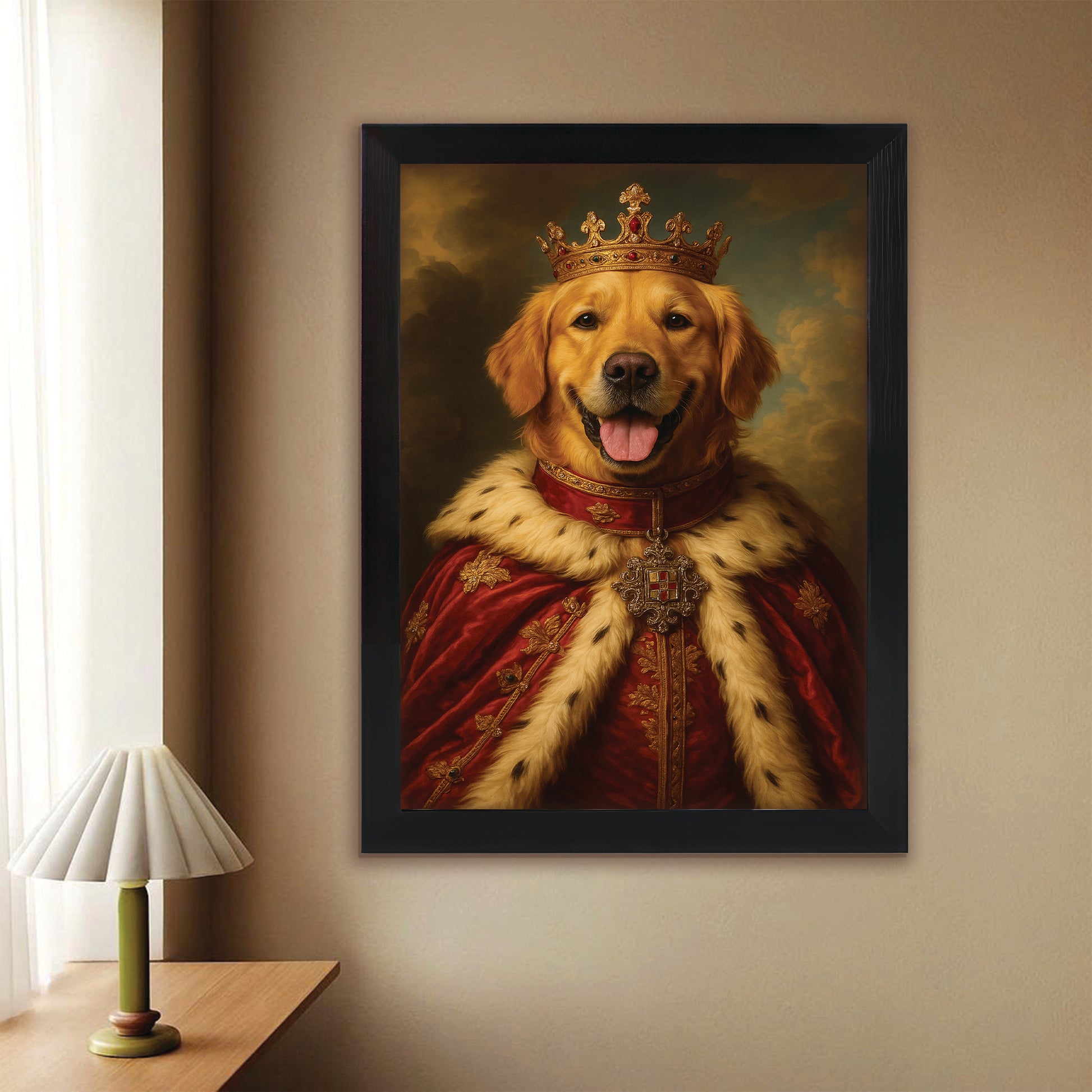 Custom Photo Dog Royal Pet King Portrait