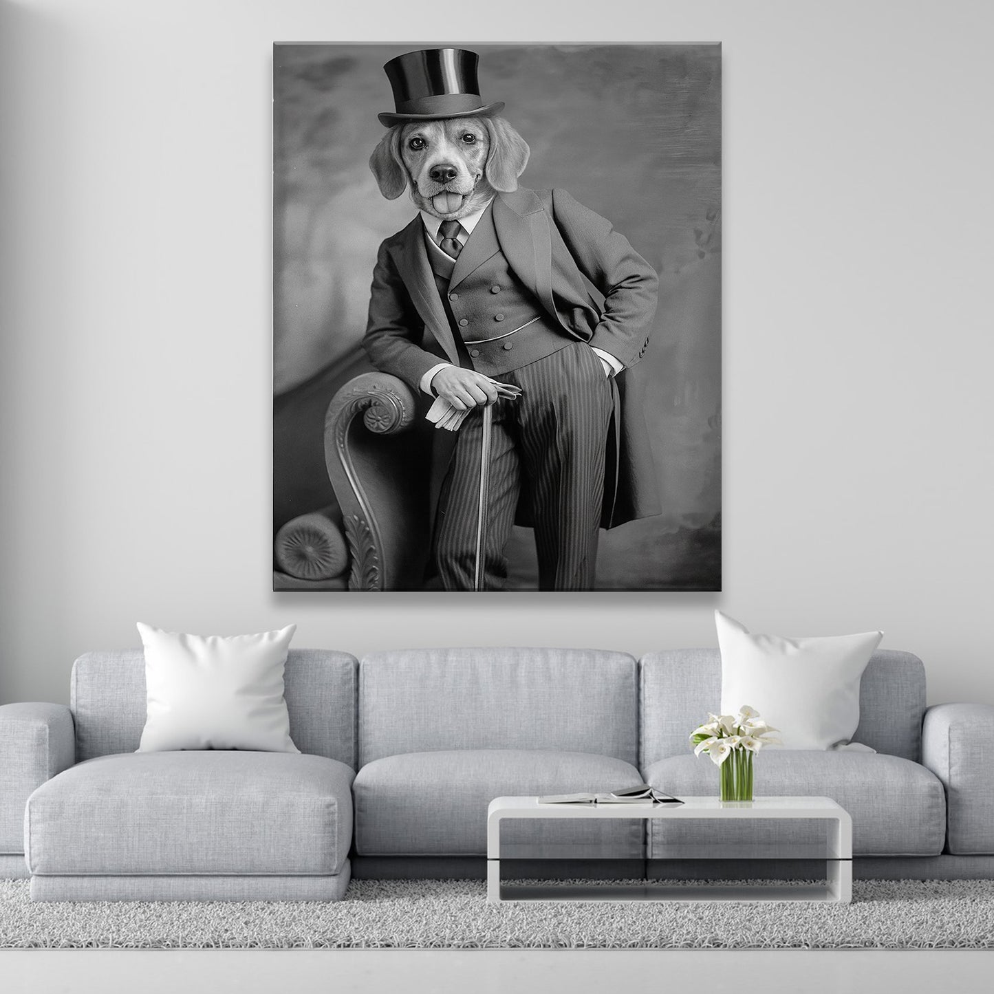 Custom Photo Gentleman Dog  Gift For Dog Lovers