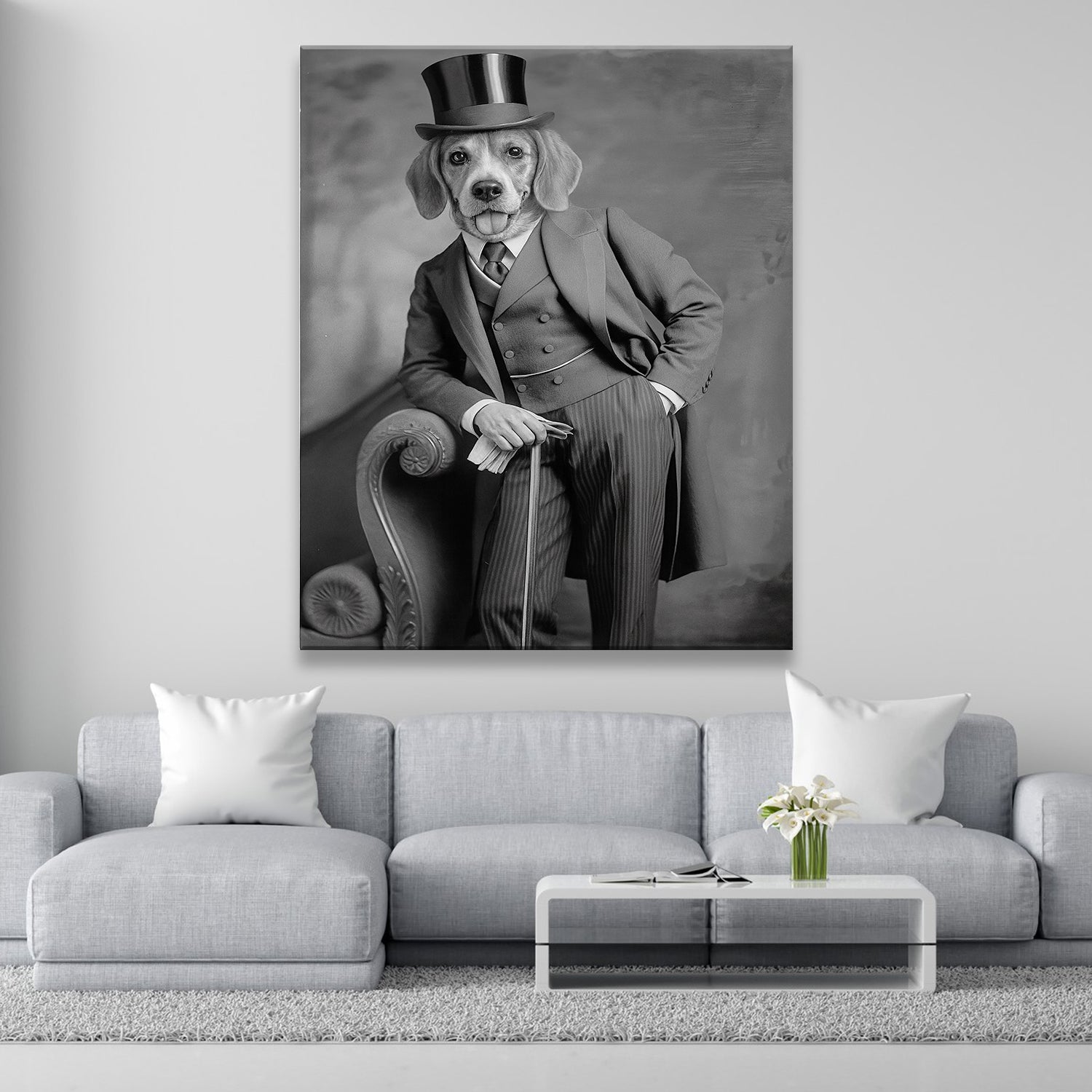 Custom Photo Gentleman Dog  Gift For Dog Lovers
