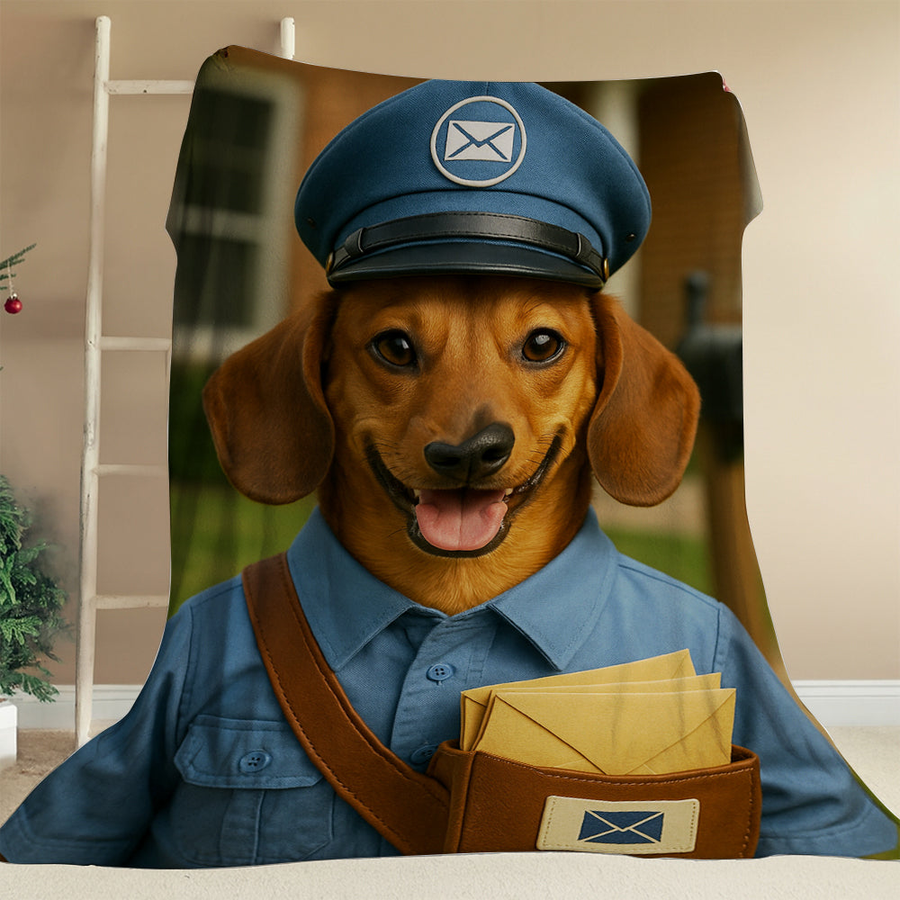 Custom Photo Mail Carrier Dog BlanketGift For Dog Lovers
