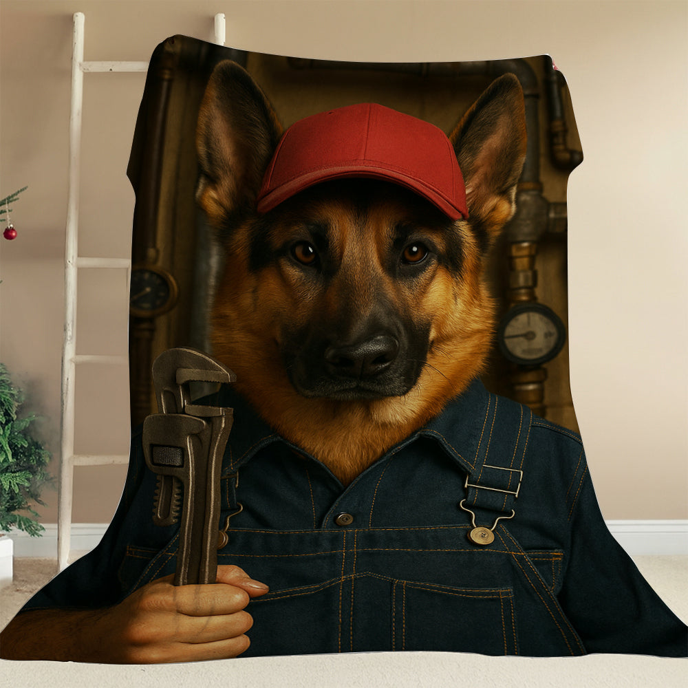 Custom Photo Plumber Dog BlanketGift For Dog Lovers
