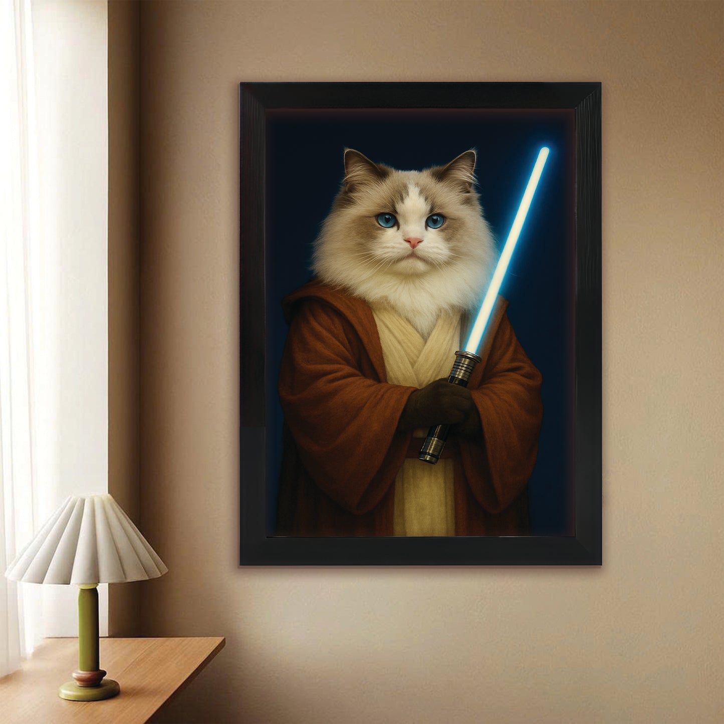 Custom Photo Master Paw Cat Canvas Framed Wall Art Gift For Cat Lovers