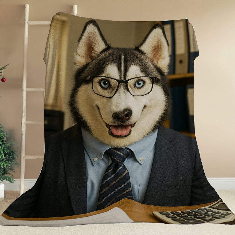 Custom Photo Accountant Dog BlanketGift For Dog Lovers