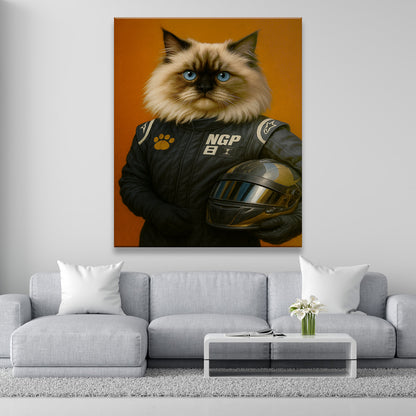 Custom Photo Cat Racer Canvas Gift For Cat Lovers