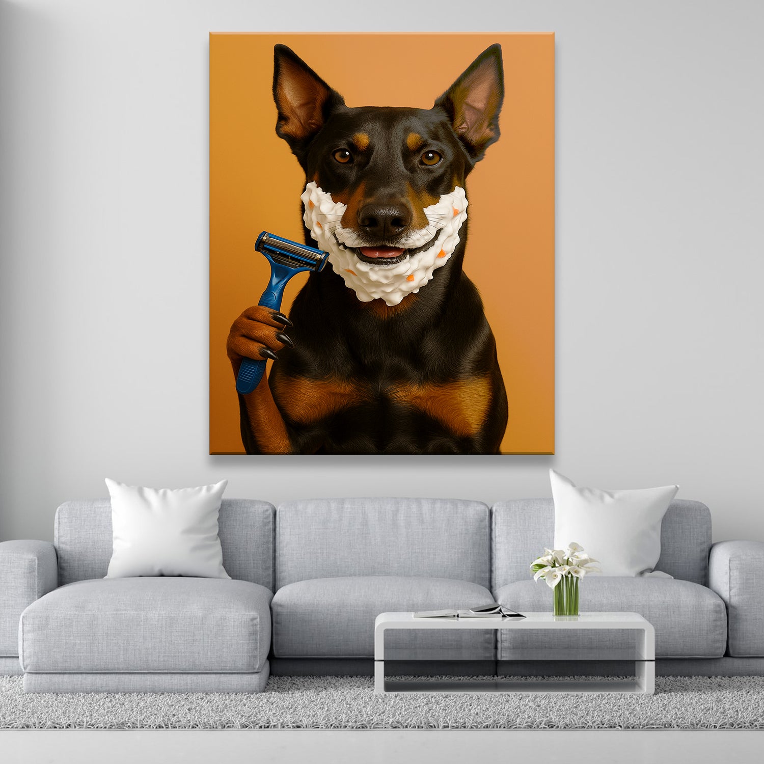 Custom Photo Dog Bathroom Style 36 Canvas Gift For Dog Lovers