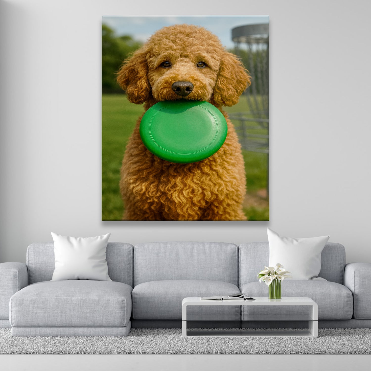 Custom Photo Disc Golf Dog Canvas Gift For Dog Lovers