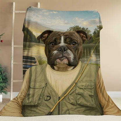 Custom Photo Fisherman Dog Canvas