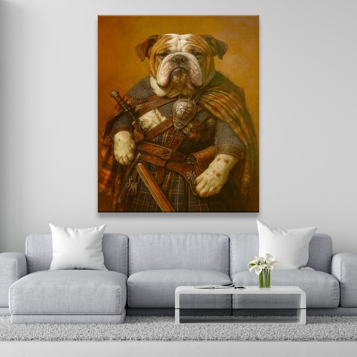 Custom Photo Royal Knight Dog Canvas Gift For Dog Lovers