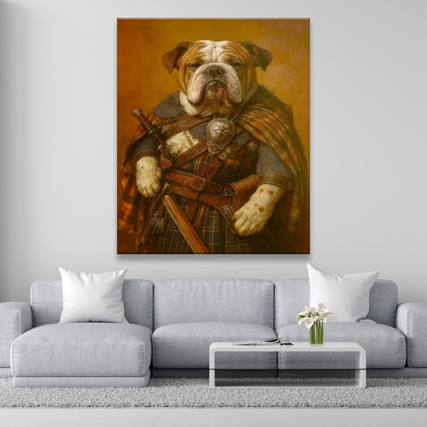 Custom Photo Royal Knight Dog Canvas Gift For Dog Lovers