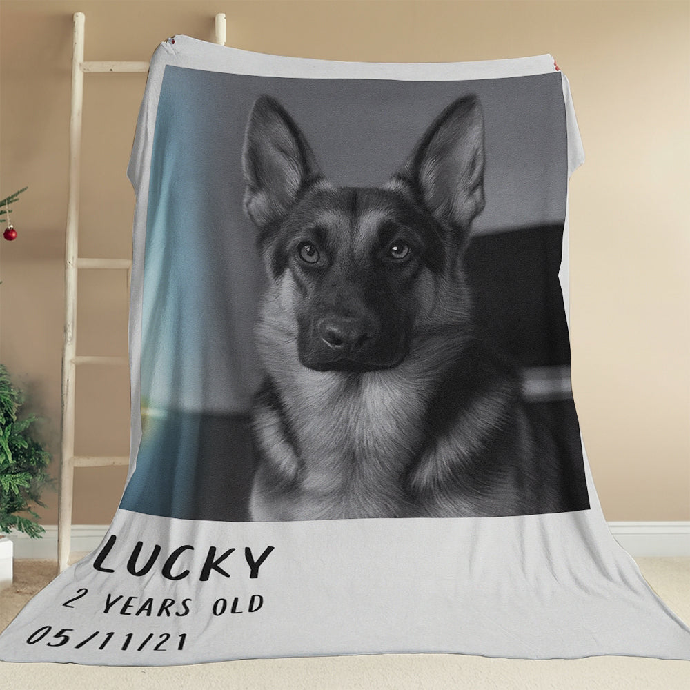 Custom Photo Polaroid Film BlanketGift For Dog Lovers