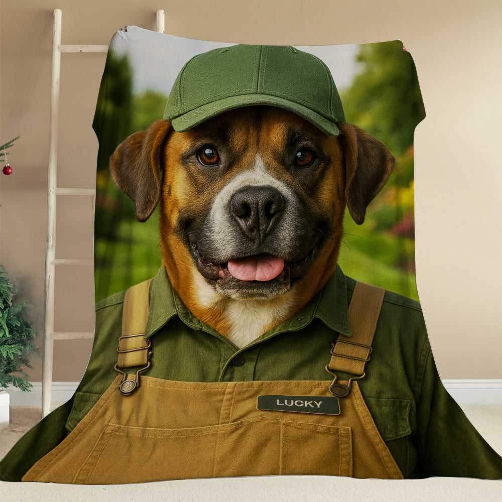 Custom Photo Gardener 2 Dog BlanketGift For Dog Lovers