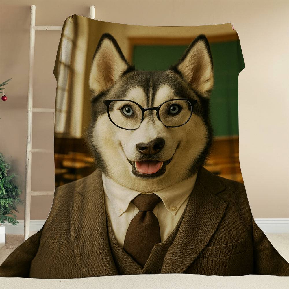 Custom Photo Teacher Dog BlanketGift For Dog Lovers