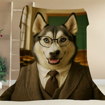 Custom Photo Teacher Dog BlanketGift For Dog Lovers