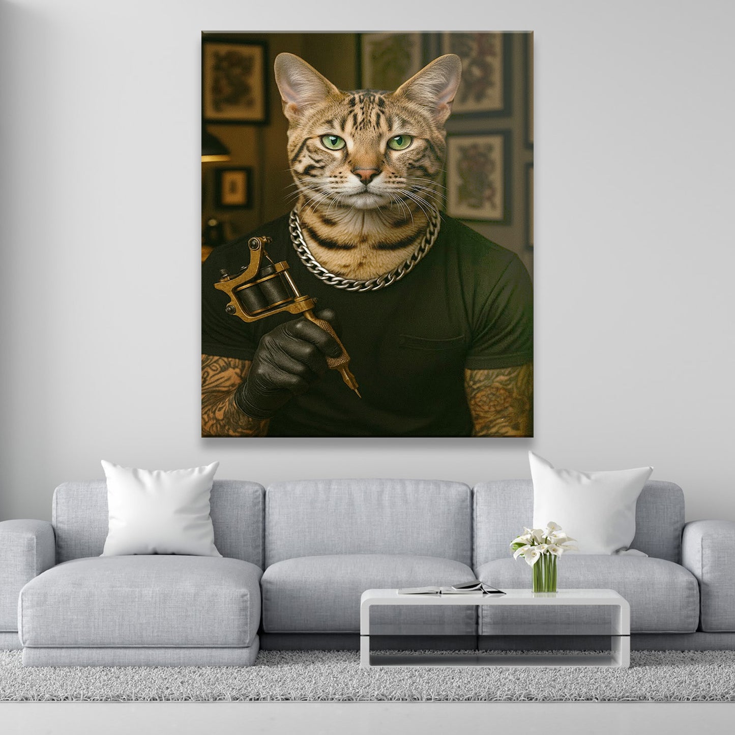 Custom Photo Tatoo Artist Cat Gift For Cat Lovers