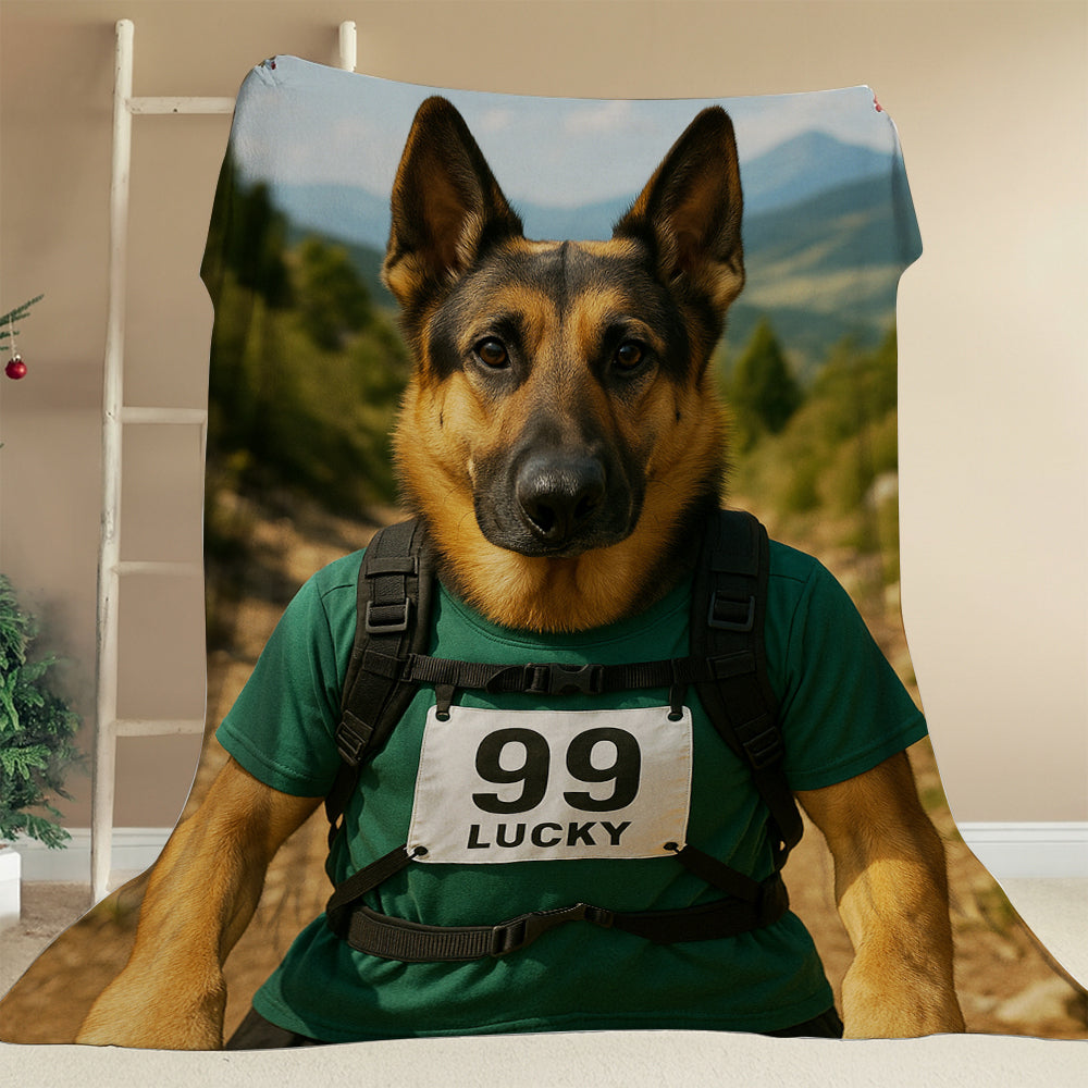 Custom Photo Trail Runner Dog BlanketGift For Dog Lovers
