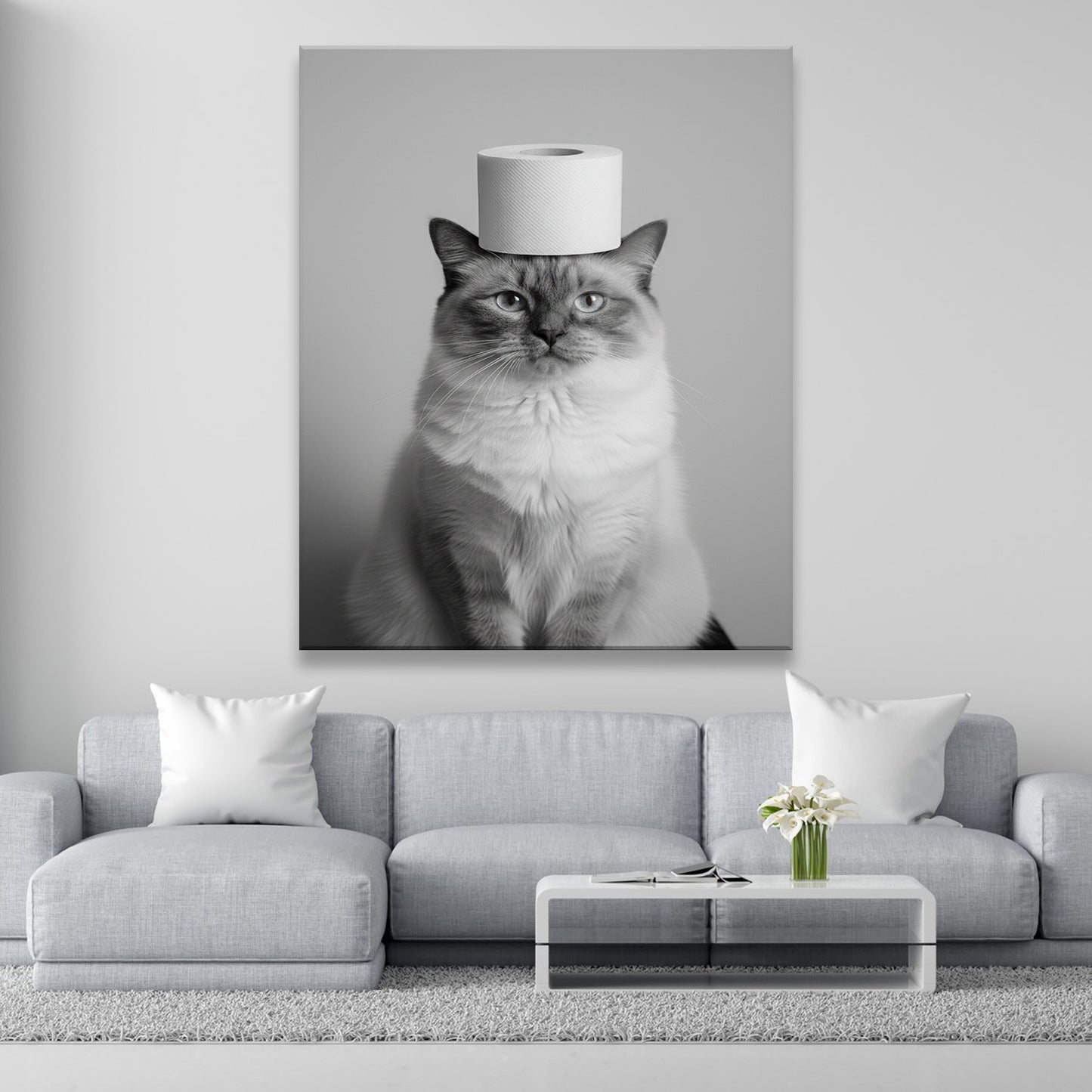 Custom Photo Cat Bathroom Style 11 Canvas Gift For Cat Lovers