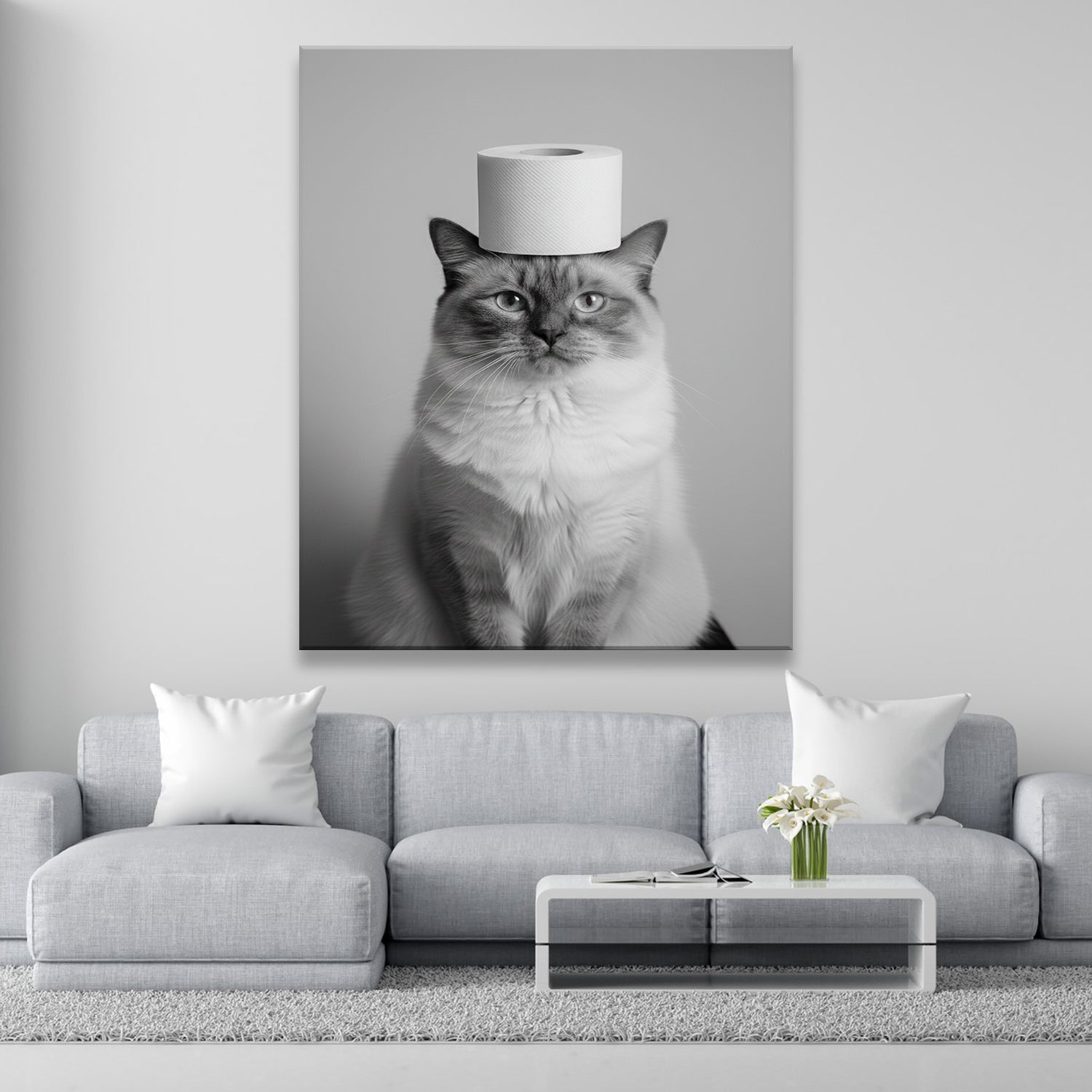 Custom Photo Cat Bathroom Style 11 Canvas Gift For Cat Lovers