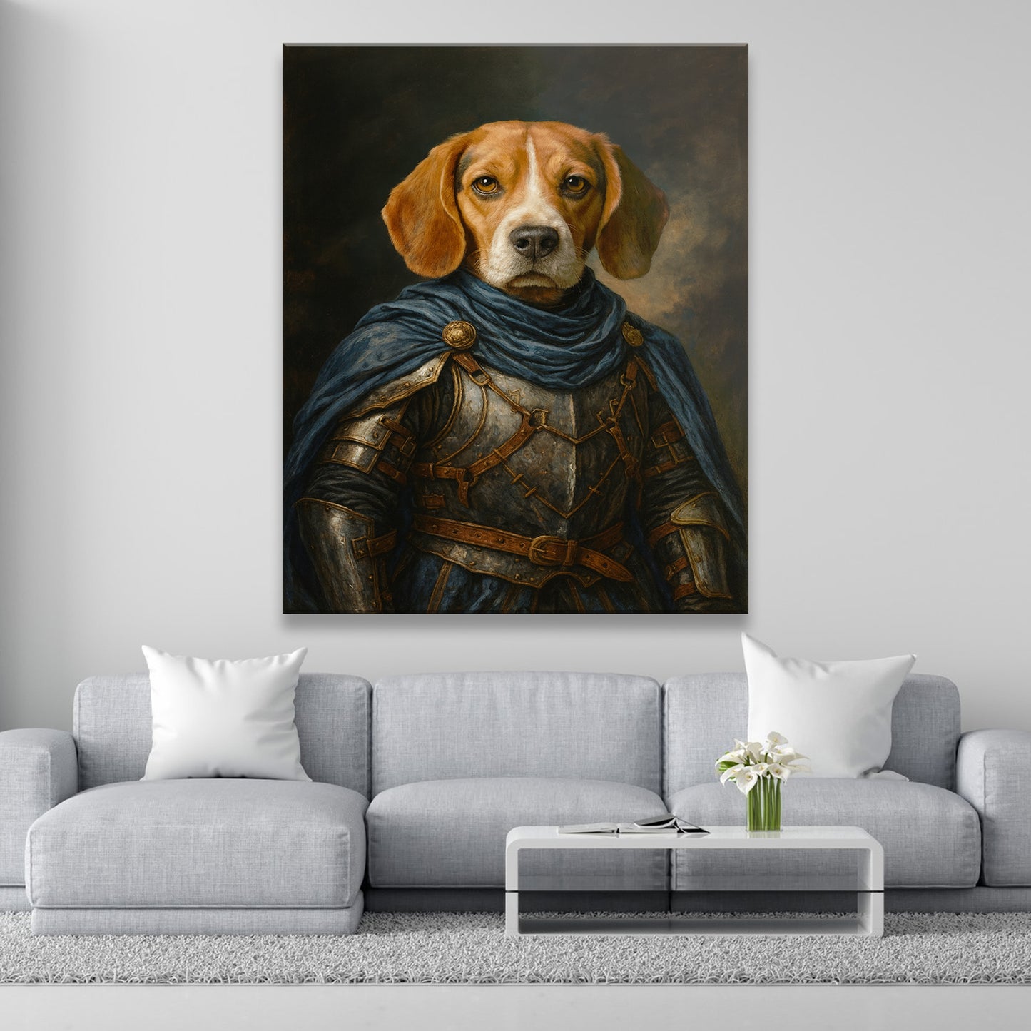 Custom Dog Photo Viking Canvas _ Gift For Dog Lovers