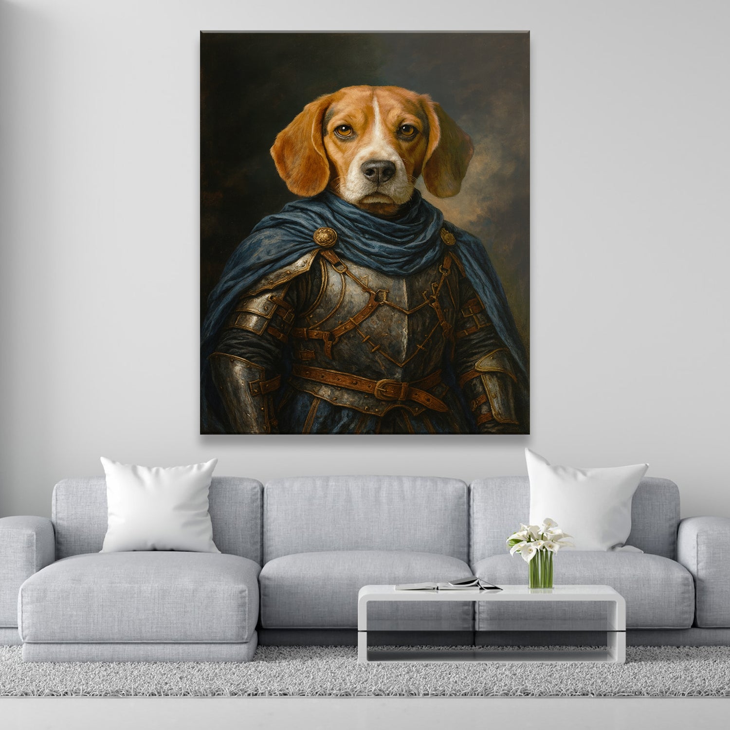 Custom Dog Photo Viking Canvas _ Gift For Dog Lovers