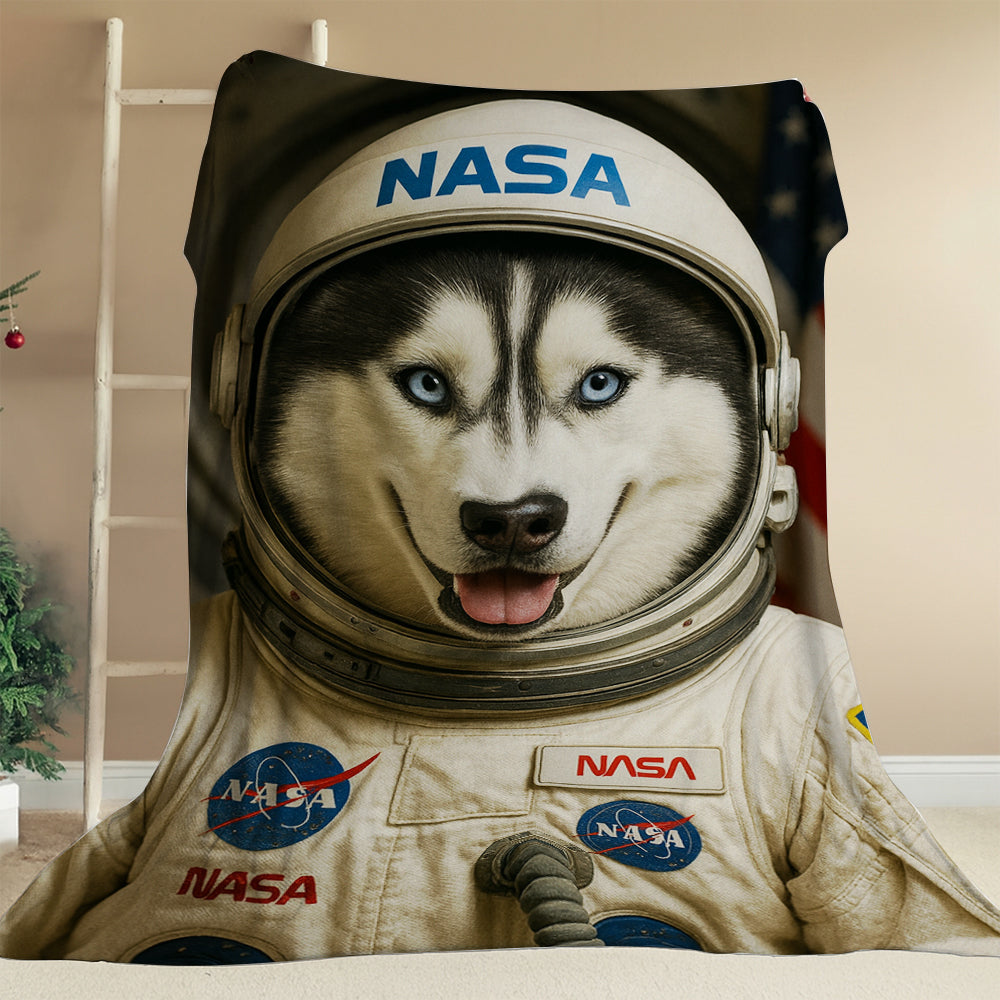 Custom Photo Astronaut Dog BlanketGift For Dog Lovers