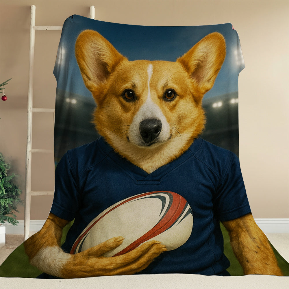Custom Dog Rugby Sport Dog BlanketGift For Dog Lovers