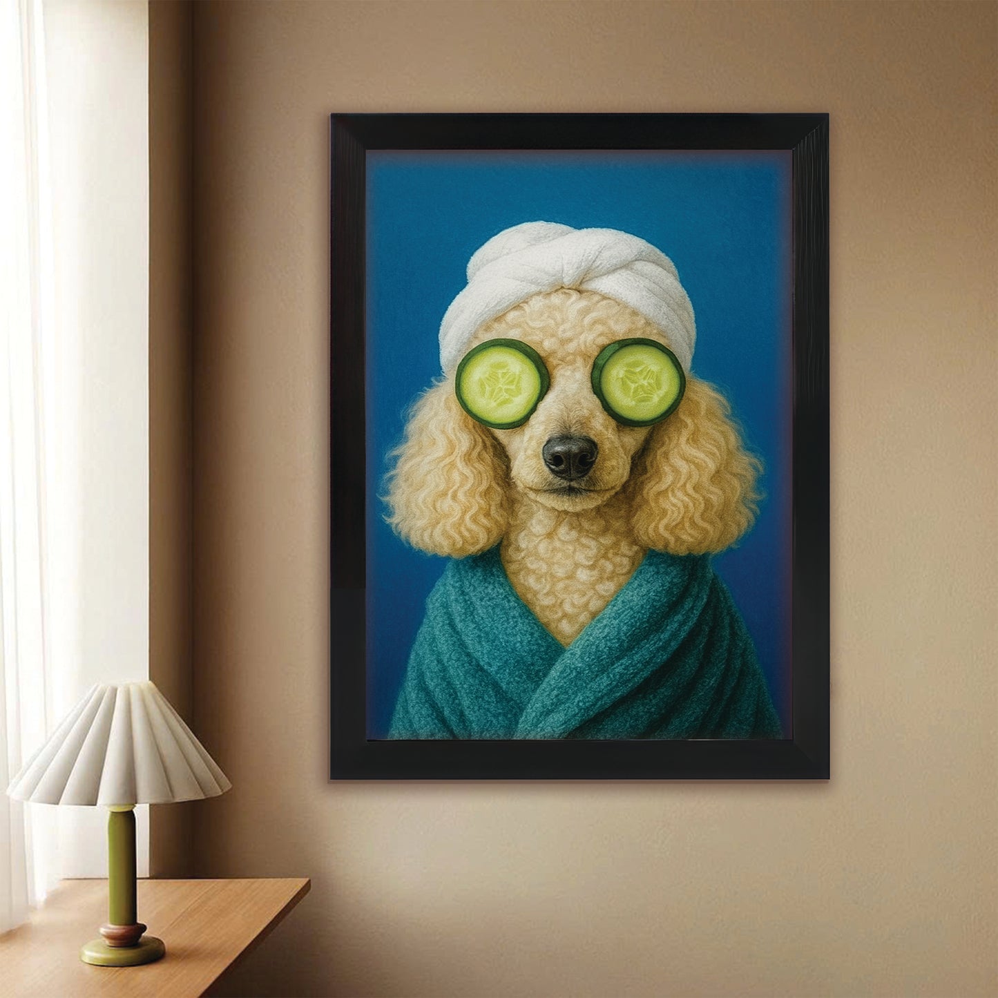 Custom Photo Dog Bathroom Style 21 Canvas Framed Wall Art Gift For Dog Lovers