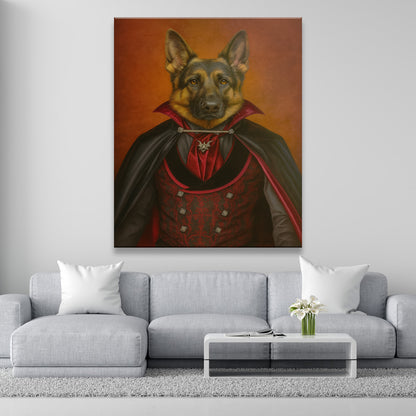 Custom Photo Vampire Dog Canvas Gift For Dog Lovers