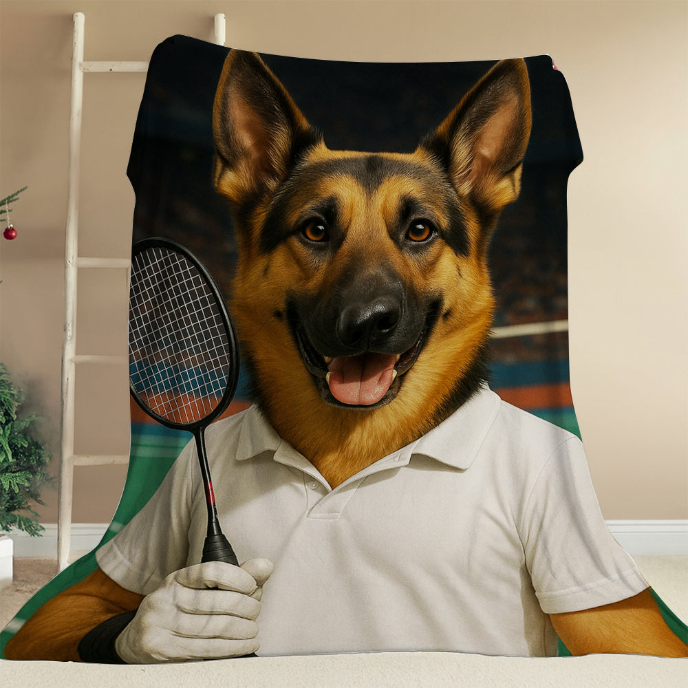 Custom Photo Badminton Dog BlanketGift For Dog Lovers