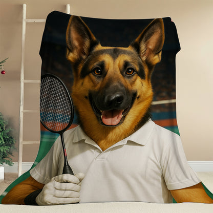 Custom Photo Badminton Dog BlanketGift For Dog Lovers