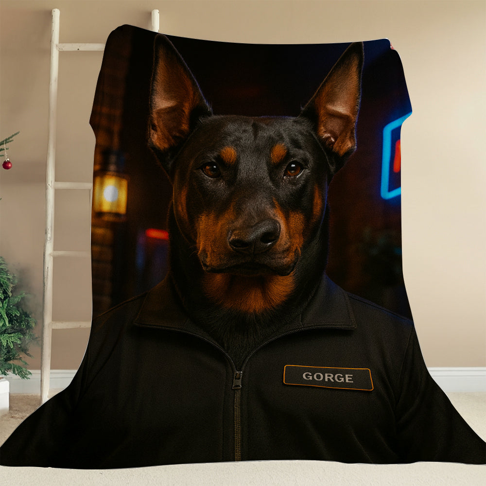 Custom Photo Bouncer Night Club Security Dog BlanketGift For Dog Lovers