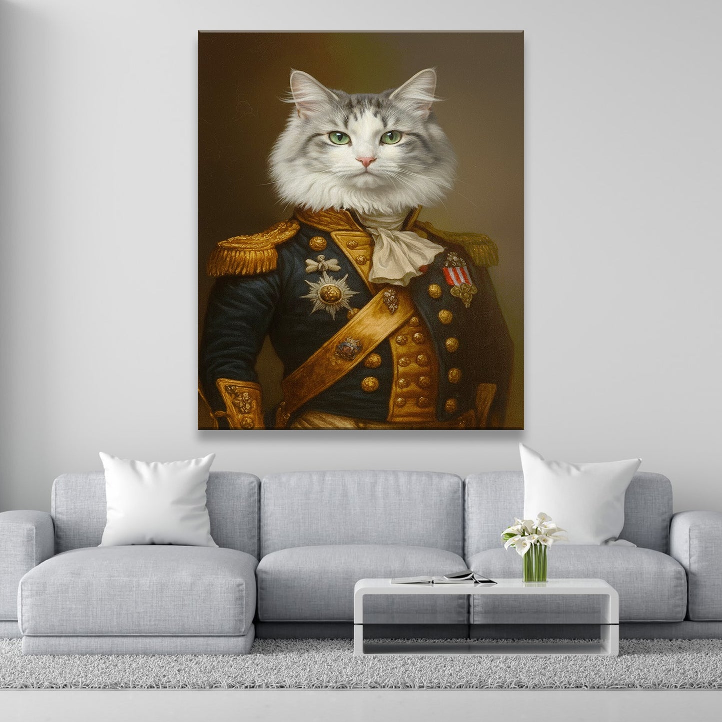 Custom Photo Cat Royal Style 02 Canvas Gift For Cat Lovers