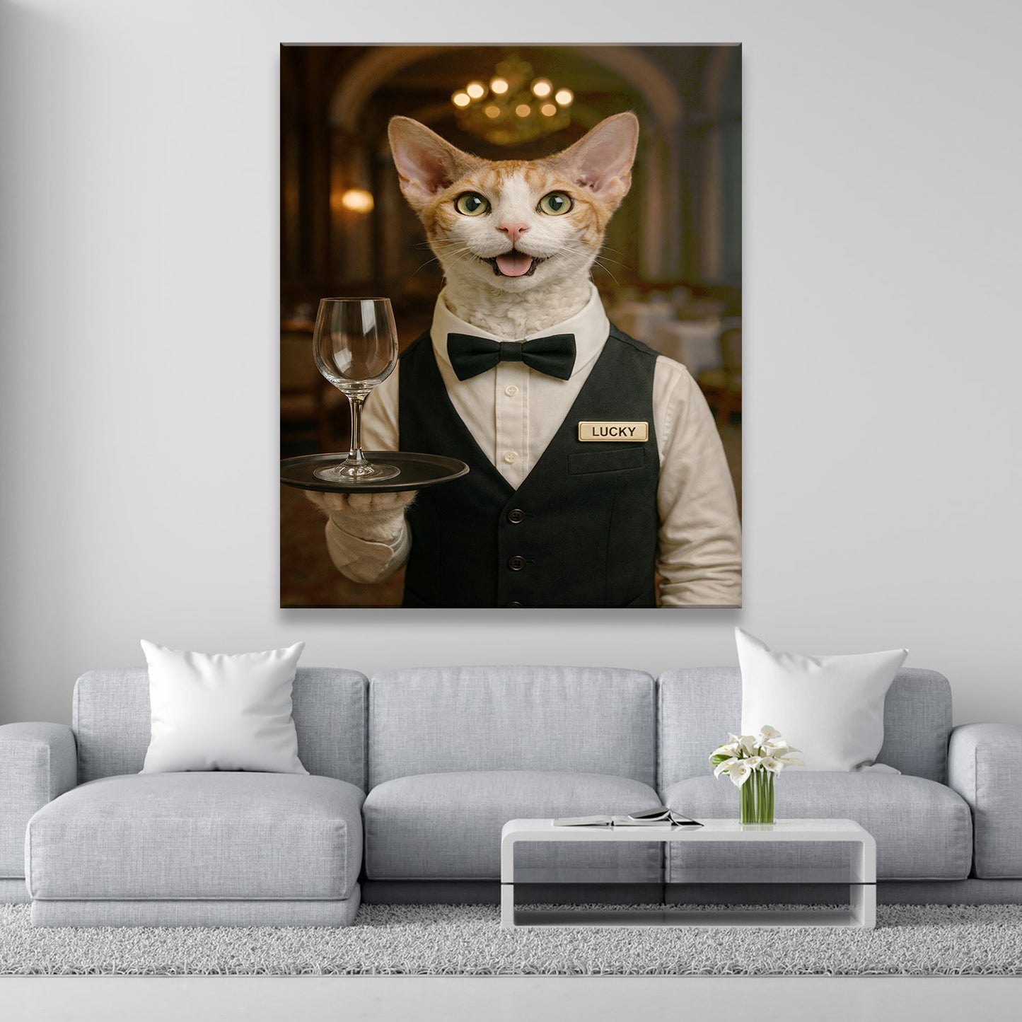 Custom Photo Canvas Waiter Restaurant Canvas Gift For Canvas Lovers