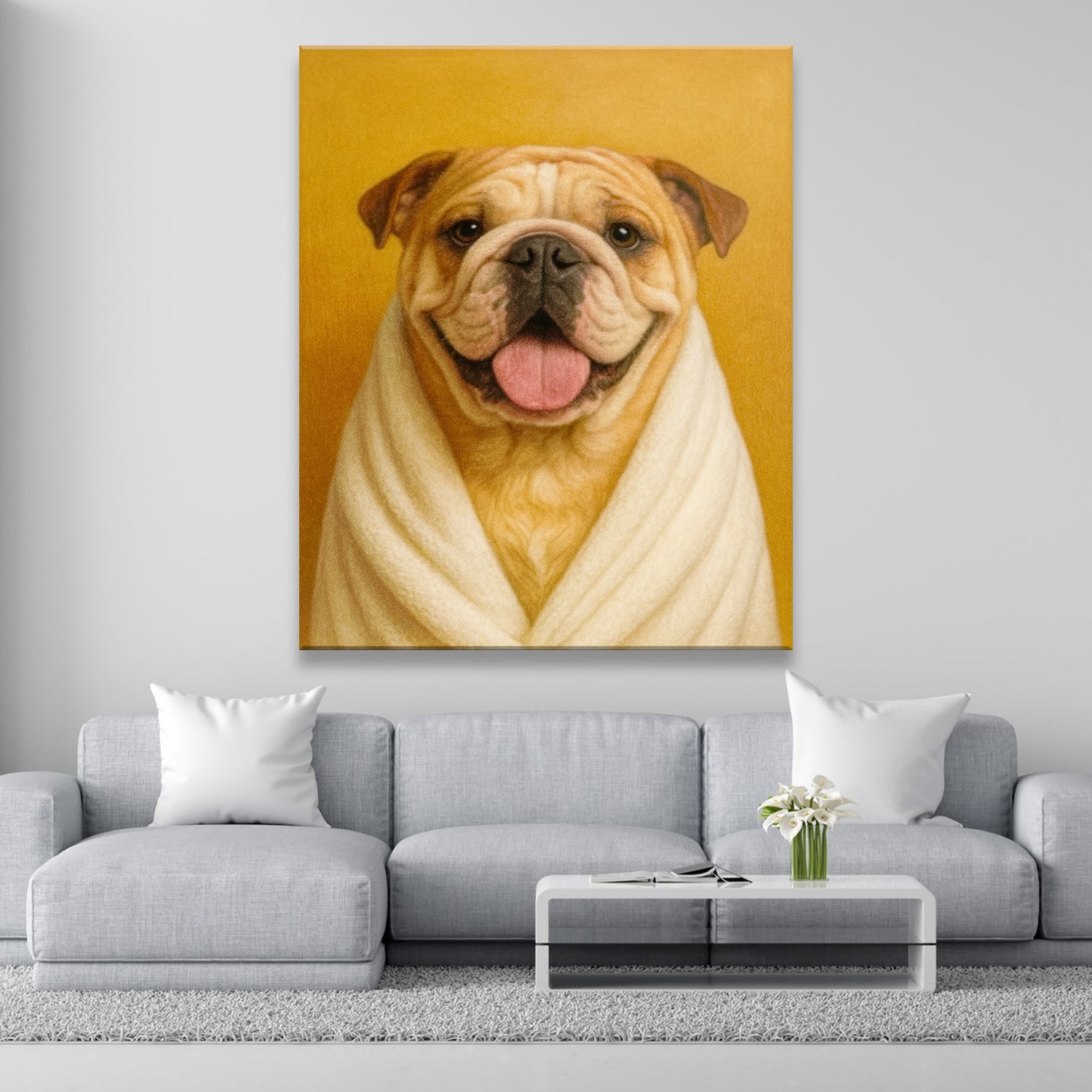 Custom Photo Dog Bathroom Style 30 Canvas Gift For Dog Lovers