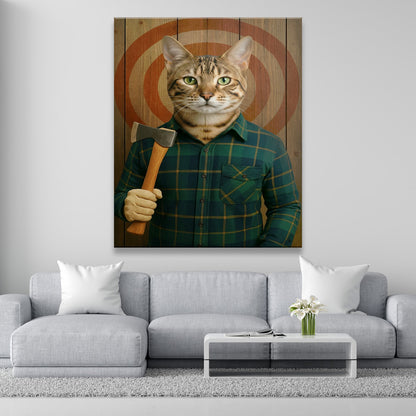 Custom Photo Axe Throw Cat Canvas Gift For Cat Lovers