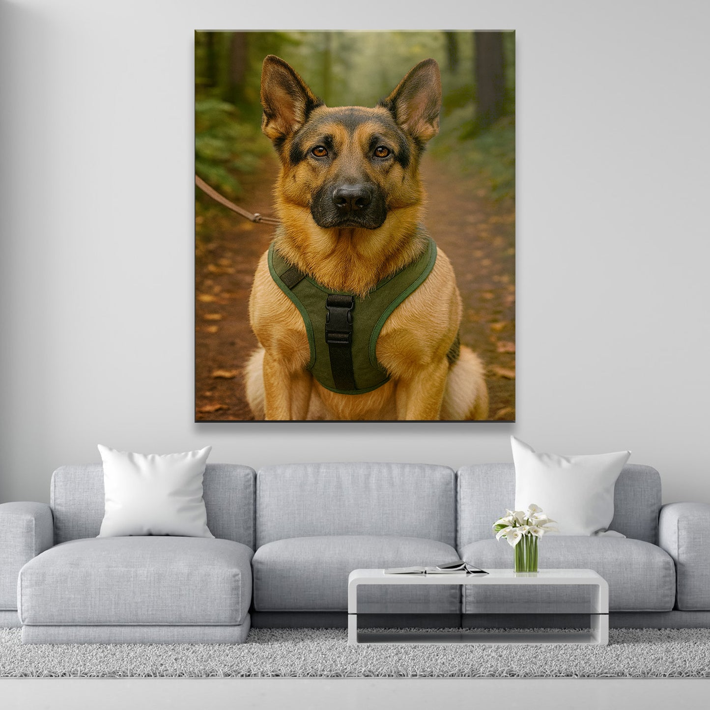 Custom Photo Hiking Dog Canvas Gift For Dog Lovers