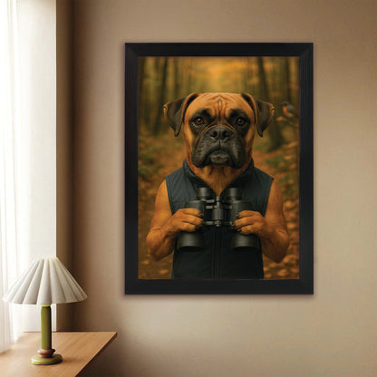 Custom Photo Bird Watching Dog Canvas Framed Wall Art Gift For Dog Lovers