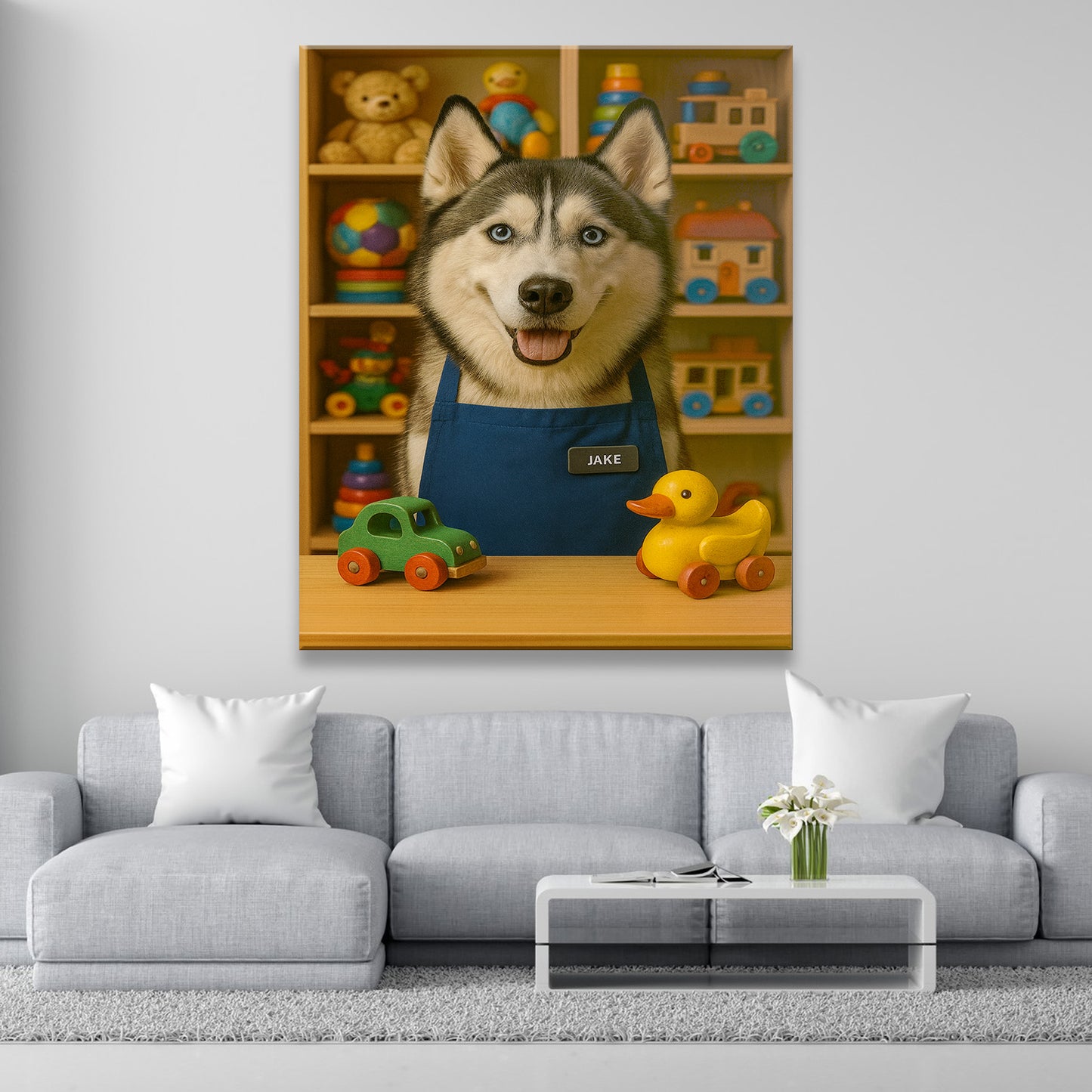 Custom Photo Toy Store Dog Canvas Gift For Dog Lovers