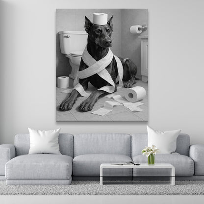 Custom Photo Dog Bathroom Style 16 Canvas Gift For Dog Lovers