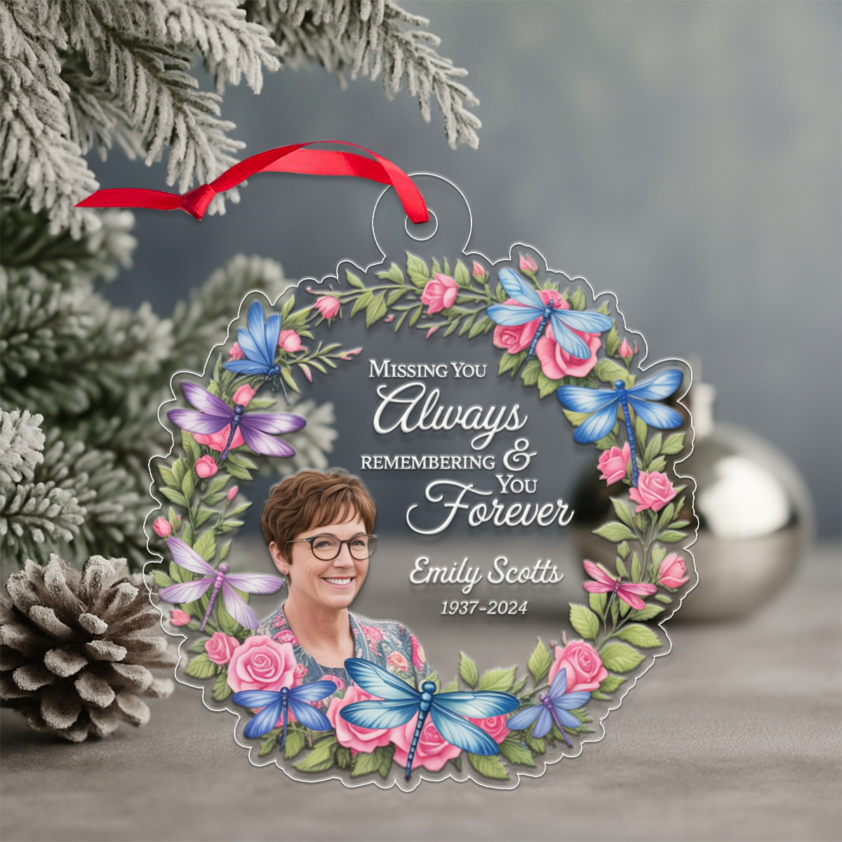 Personalized Missing You Always Remembering You Forever Acrylic Ornament Christmas Gift