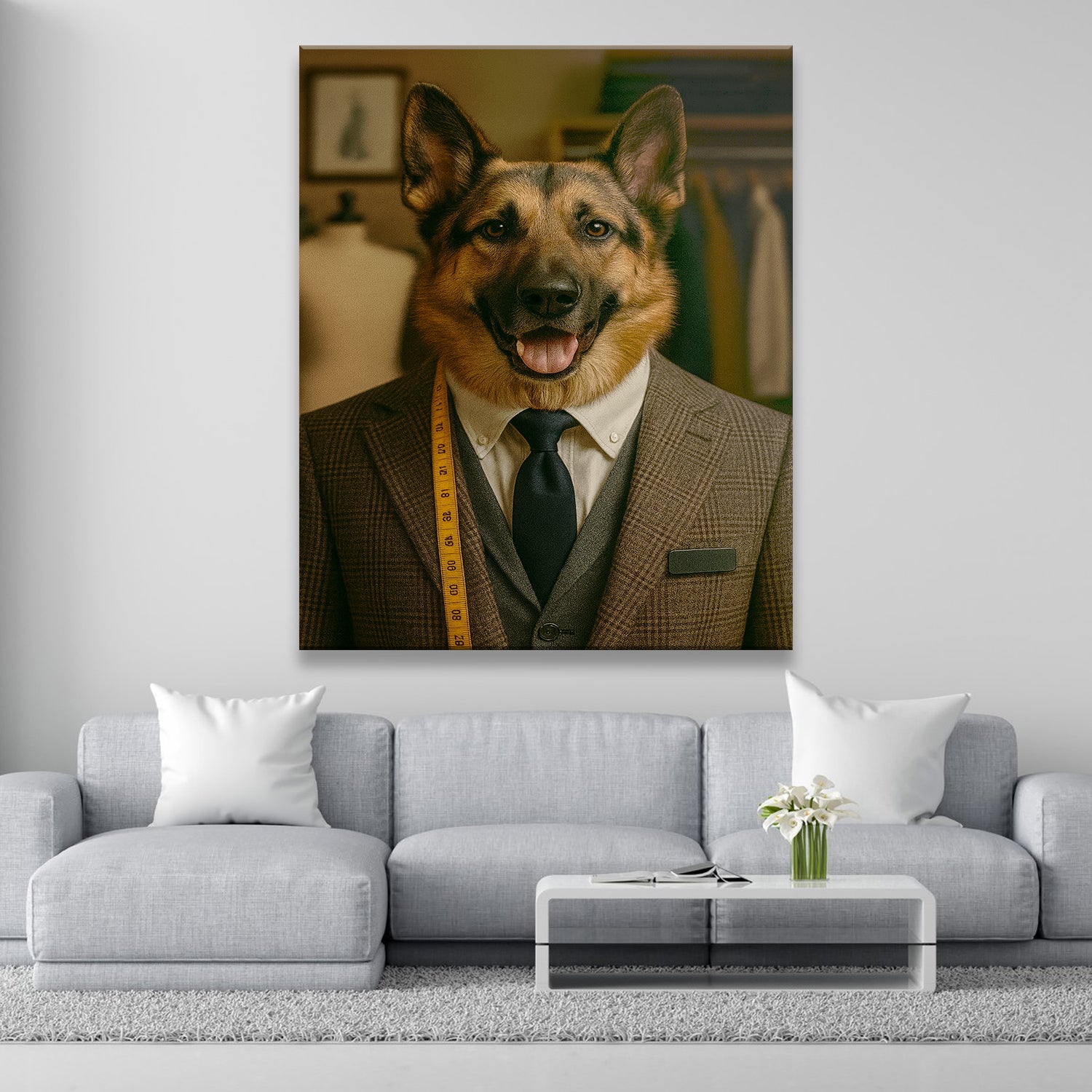 Custom Photo Tailor Dog Canvas Gift For Dog Lovers
