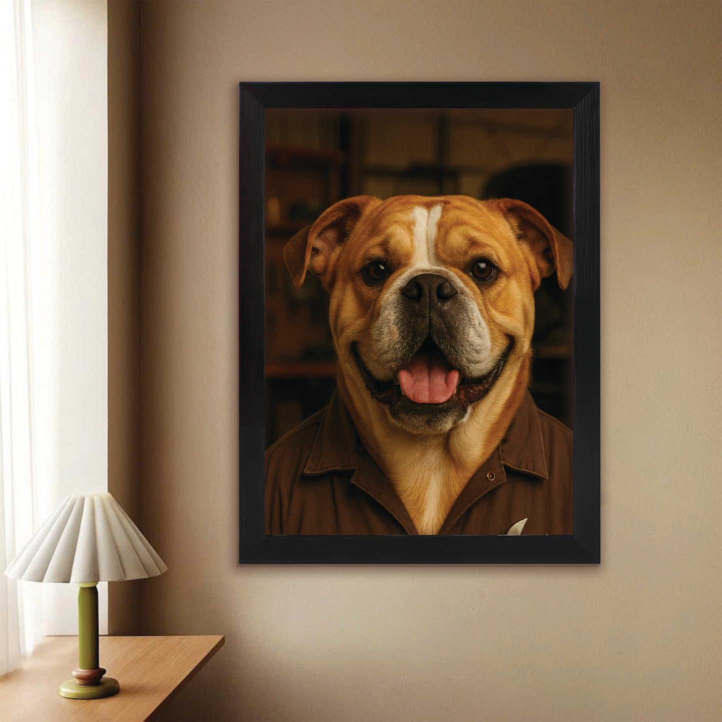 Custom Photo Mechanic Dog Canvas Framed Wall Art Gift For Dog Lovers
