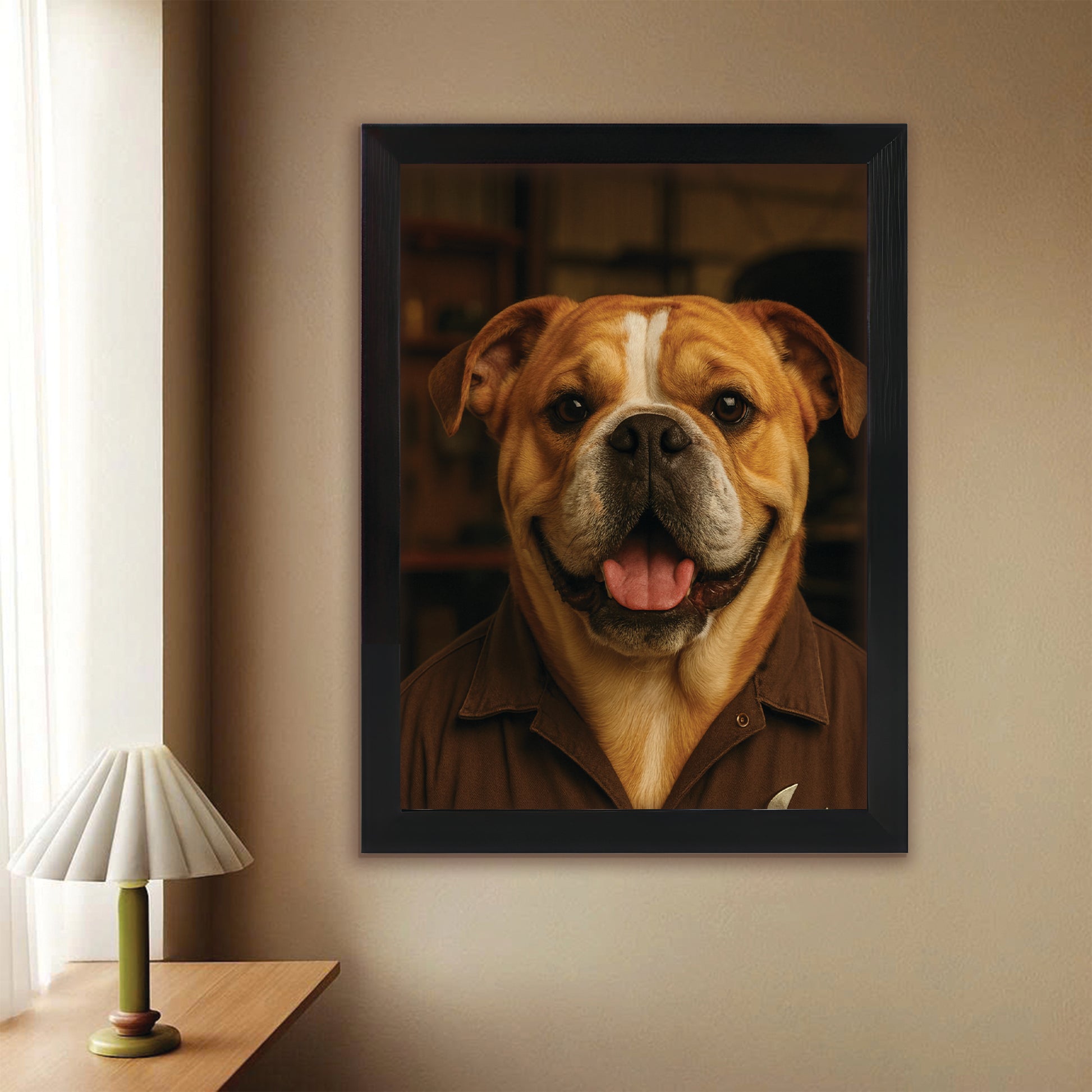 Custom Photo Mechanic Dog Canvas Framed Wall Art Gift For Dog Lovers