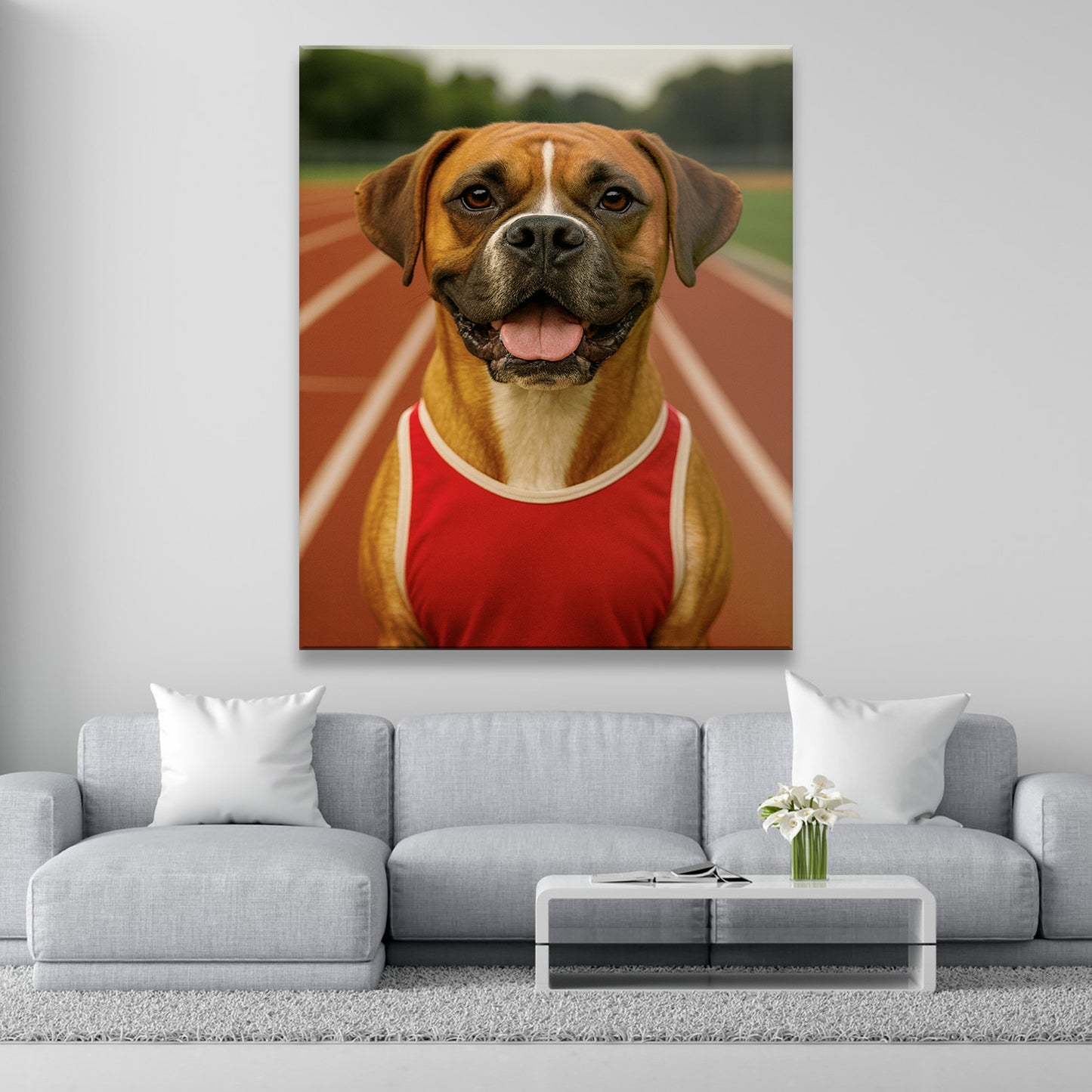 Custom Photo Runner Dog Canvas Gift For Dog Lovers