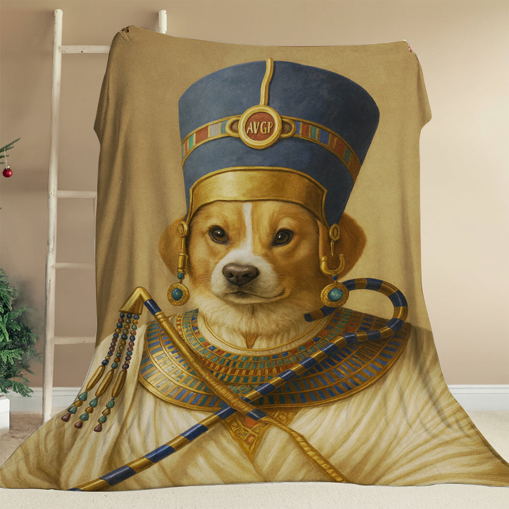 Custom Photo Egyptian Queen Dog BlanketGift For Dog Lover