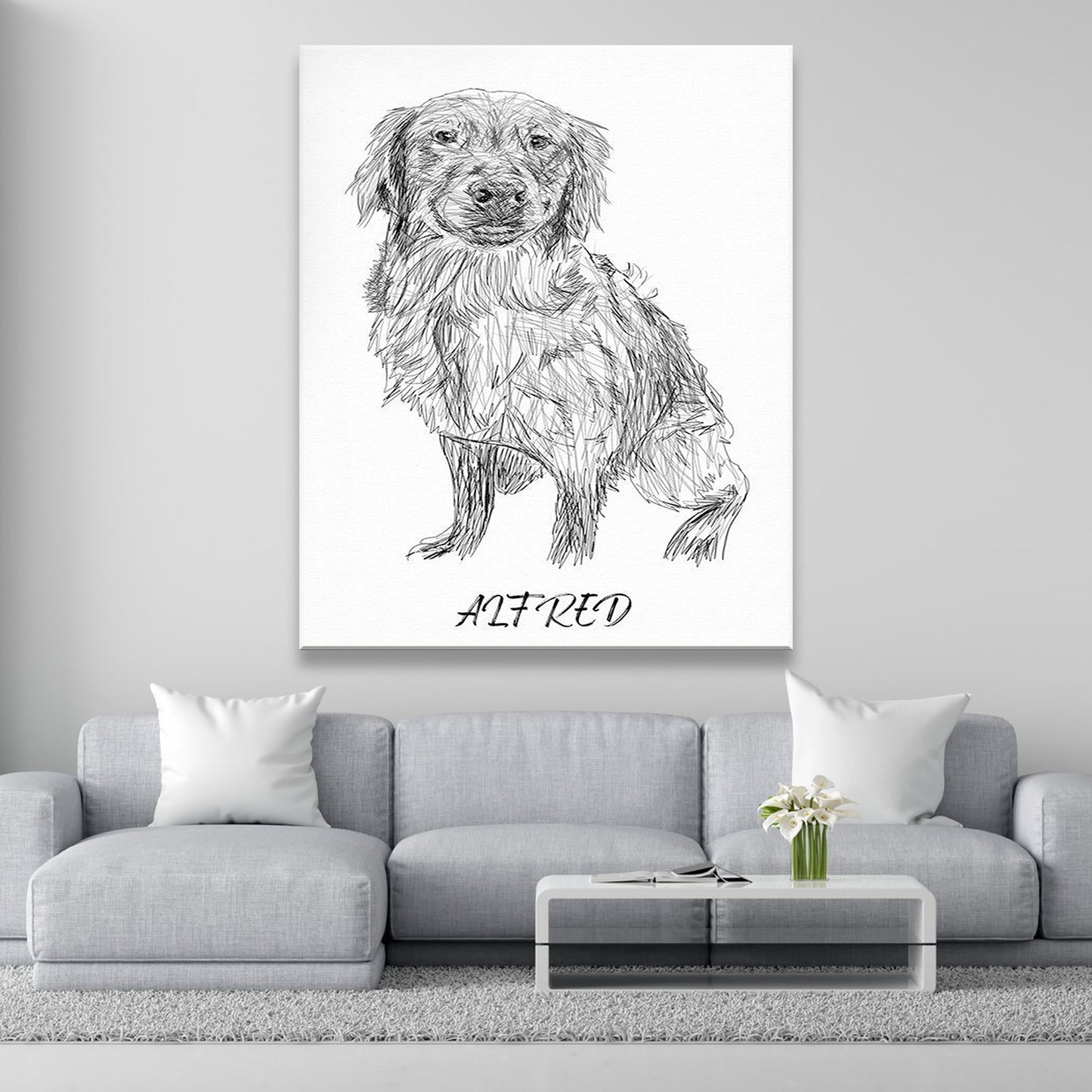 Custom Photo Dog Pencil Art