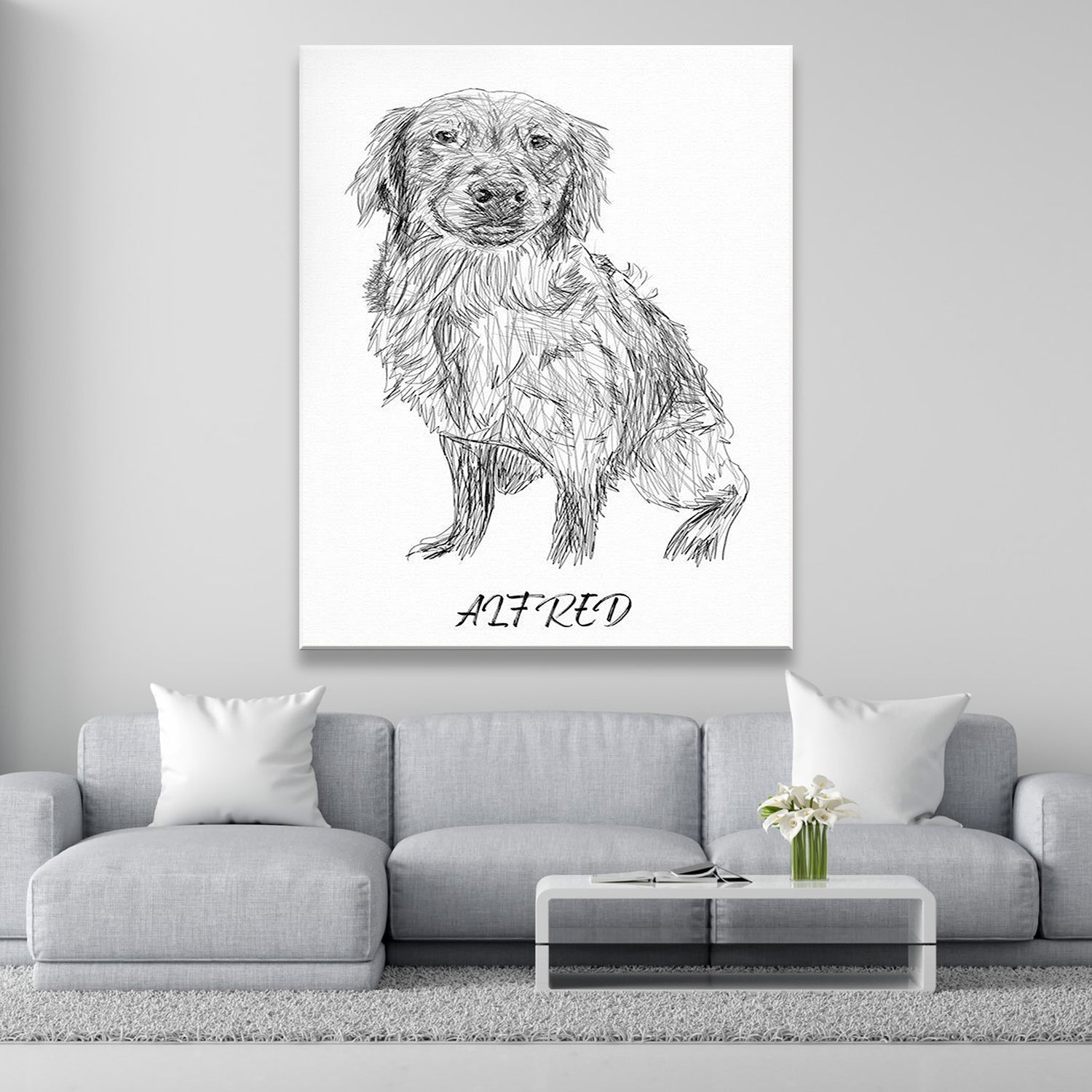 Custom Photo Dog Pencil Art