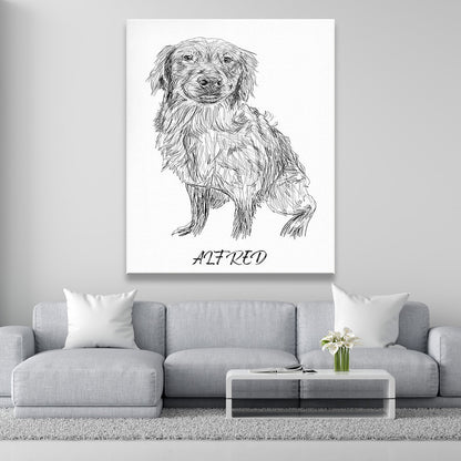 Custom Photo Dog Pencil Art